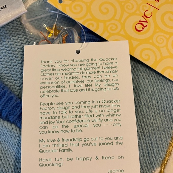 NWT Quacker Factory Angel Cardigan Blue Embroidered Angel Cardigan Size Large - Picture 10 of 14